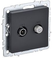 Розетка TV+SAT Оконечная без рамки IEK Brite РТВ/РСп12-БрГ 2-м. графит картинка